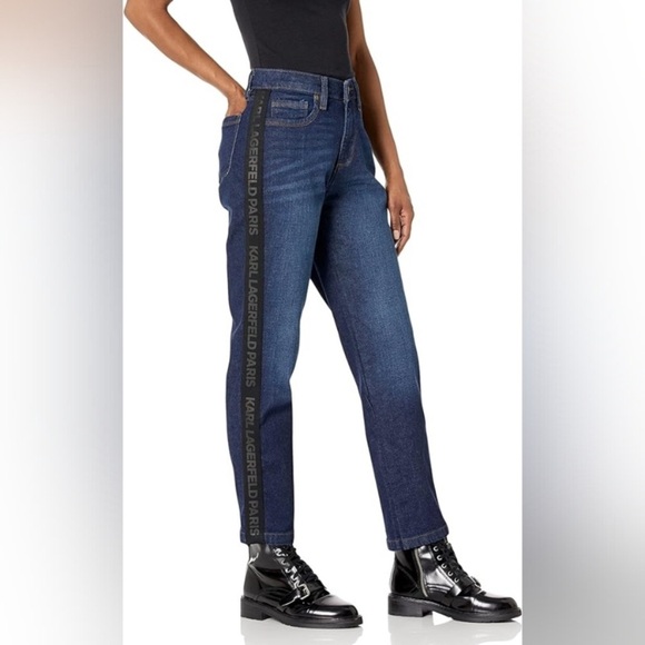Karl Lagerfeld Replenishment Dark Blue Woman’s Ankle Jeans 16 - Picture 1 of 12